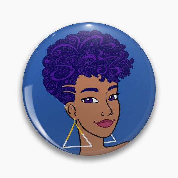 Femme noire avec un frohawk Badge