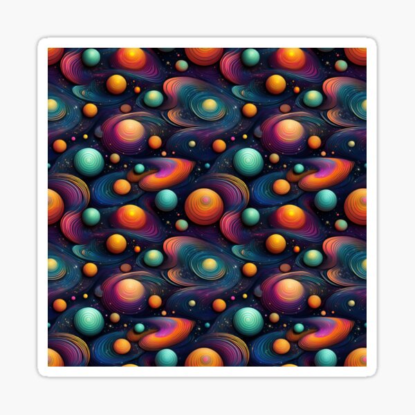 Item preview, Planet Parade: A playful pattern with planets swirling across the sky, each one unique and full of character. designed and sold by Grang Art Artistic Designs.