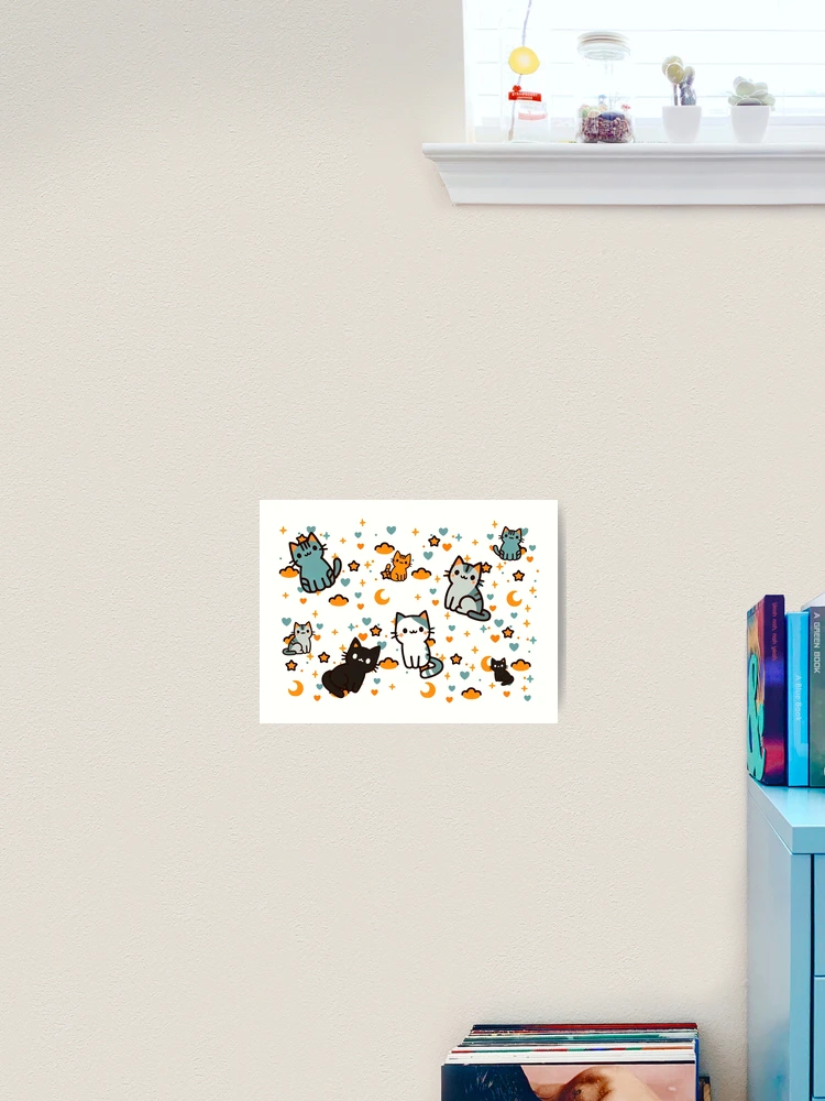 Thumbnail 2 of 3, Art Print, Pattern cats  designed and sold by Rudynhu.