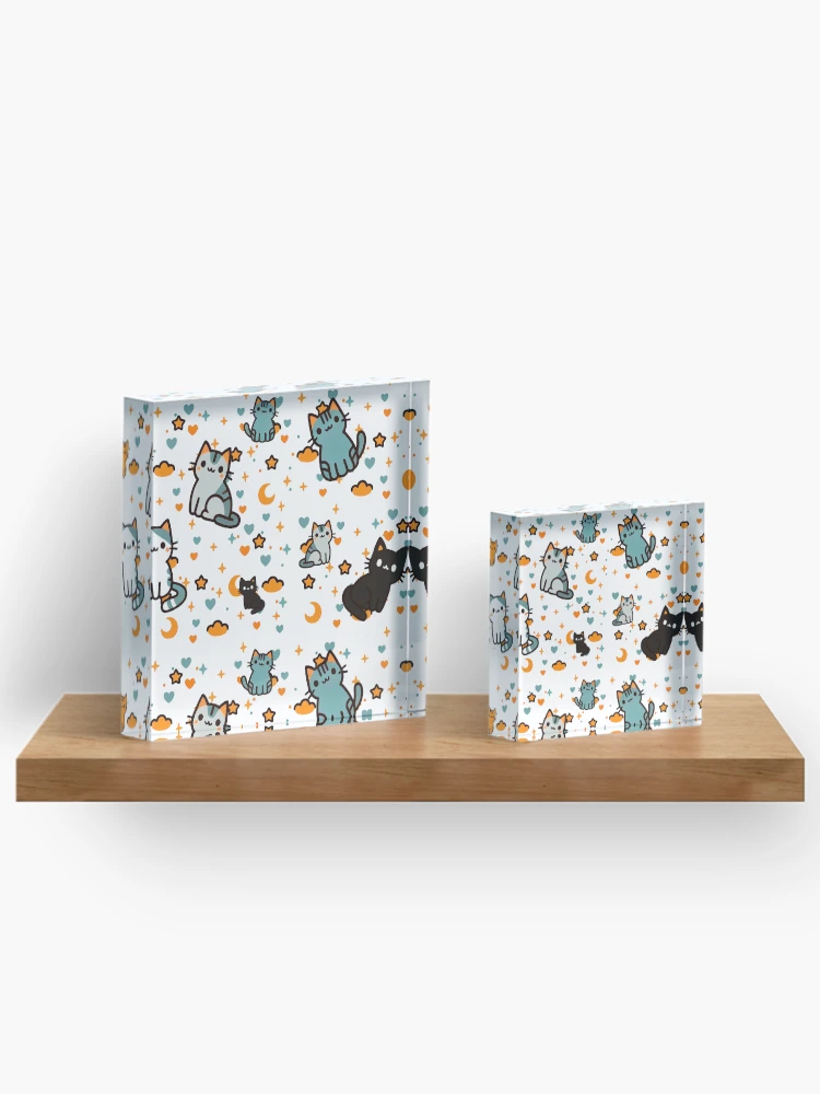 Thumbnail 3 of 5, Acrylic Block, Pattern cats designed and sold by Rudynhu.