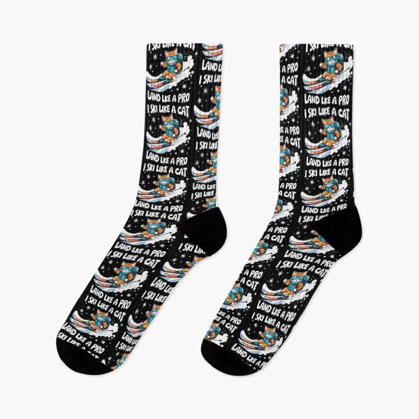 Item preview, Funny cat on skis - Skiing - Cat on the slopes - Winter sport designed and sold by Cherry-Cat.