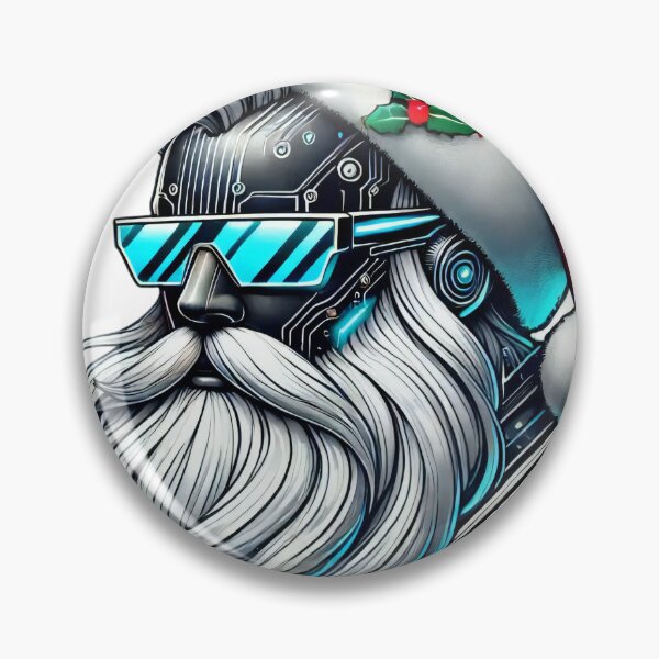 Artikelvorschau, Futuristischer Cyber-Weihnachtsmann mit Tech-Vibes entworfen und verkauft von AIARTIST1.