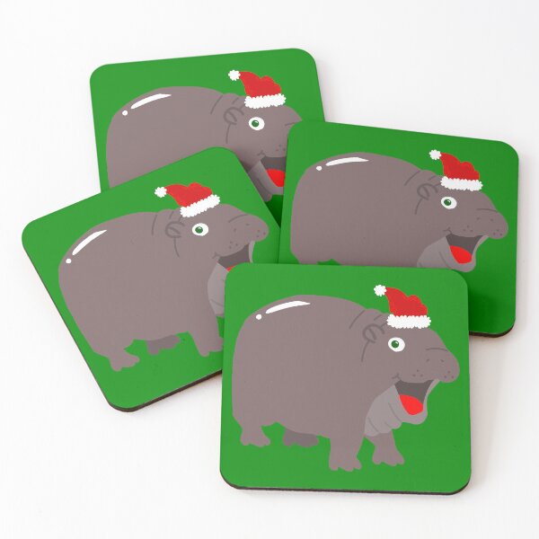 Item preview, cute santa hippo christmas hippopotamus  designed and sold by Gossip Rag.