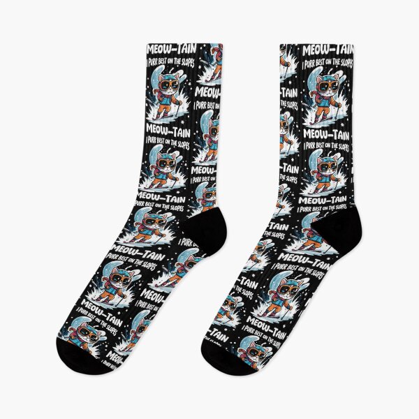 Item preview, The cat skiing - Winter Cat illustration - Ski lover - winter break designed and sold by Cherry-Cat.