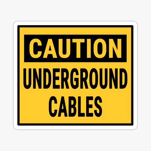 Vista previa del artículo con la obra «Precaución Cables subterráneos», diseñado y vendido por Speed Prints.
