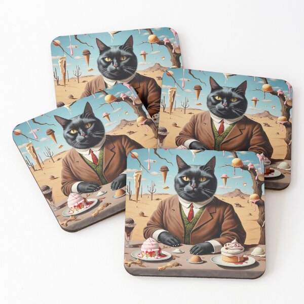 Item preview, Dali-Inspired Dessert Desert Cat designed and sold by vwcallais.
