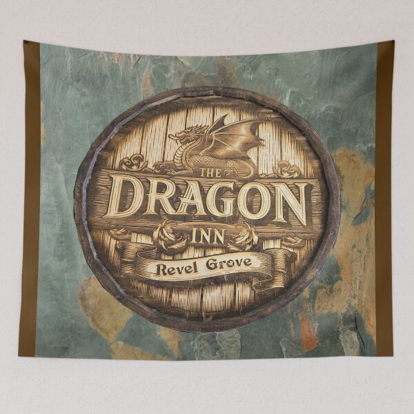 Item preview, Dragon Inn Barrel Head designed and sold by Art Off the Wood.