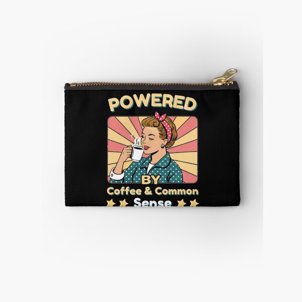 Item preview, Powered by Coffee and Common Sense Retro Design designed and sold by Text2tee.