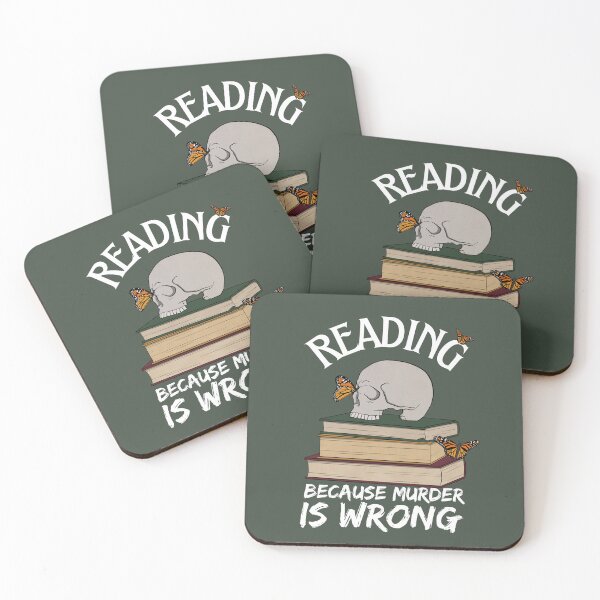 Item preview, Reading Because Murder is Wrong (White Text) designed and sold by Lampblack and Bone.