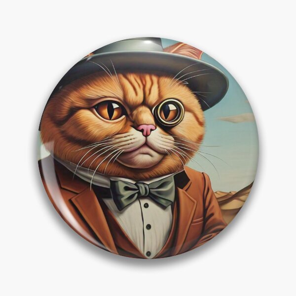 Item preview, Dali-Inspired Orange Cat with Monocle designed and sold by vwcallais.