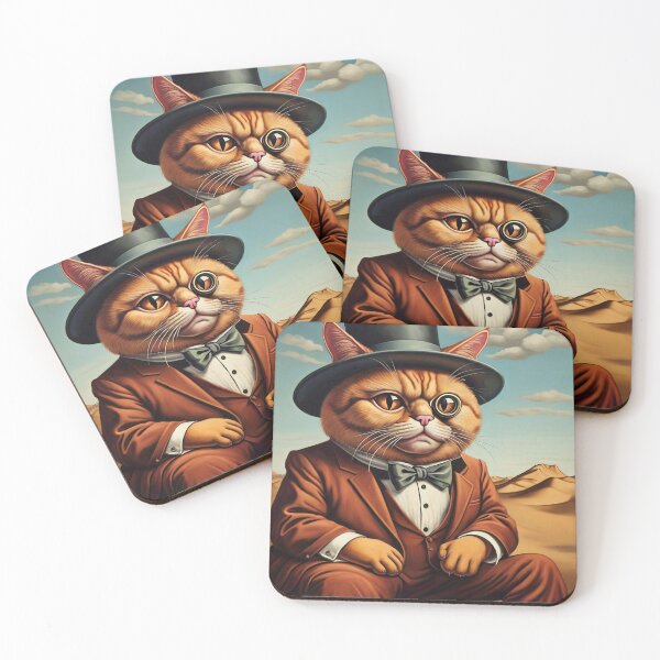 Item preview, Dali-Inspired Orange Cat with Monocle designed and sold by vwcallais.