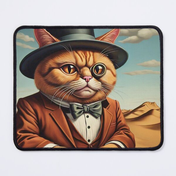 Item preview, Dali-Inspired Orange Cat with Monocle designed and sold by vwcallais.