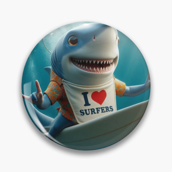 Item preview, funny shark wearing a bib that reads I love surfers designed and sold by Outlandishrob.