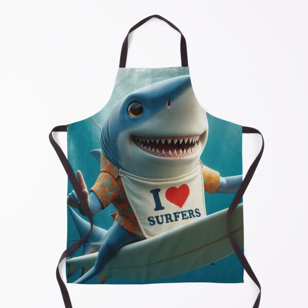 Item preview, funny shark wearing a bib that reads I love surfers designed and sold by Outlandishrob.