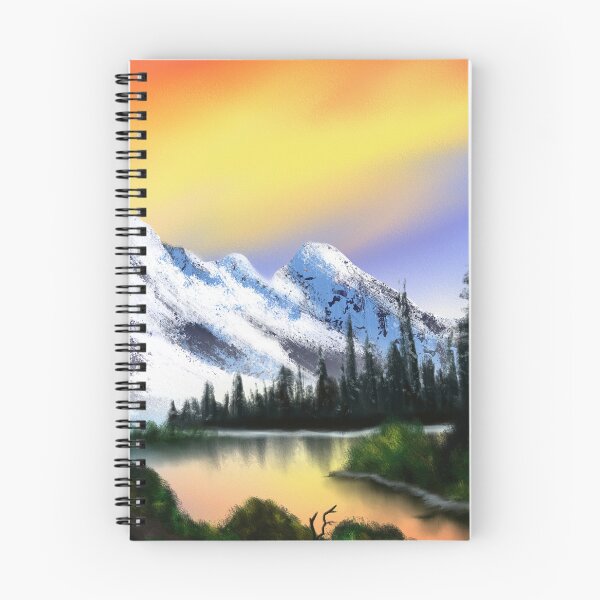 Item preview, Nature river, snow capped mountains digital oil panting designed and sold by AshsPixels.