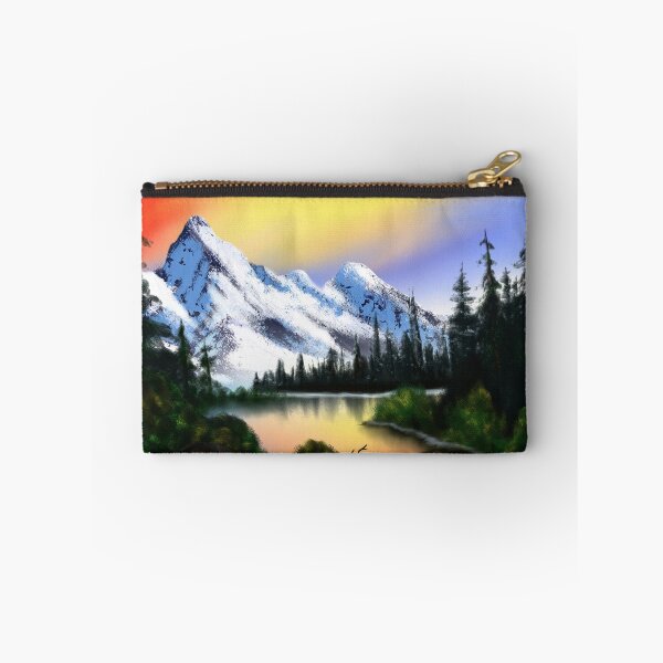 Item preview, Nature river, snow capped mountains digital oil panting designed and sold by AshsPixels.