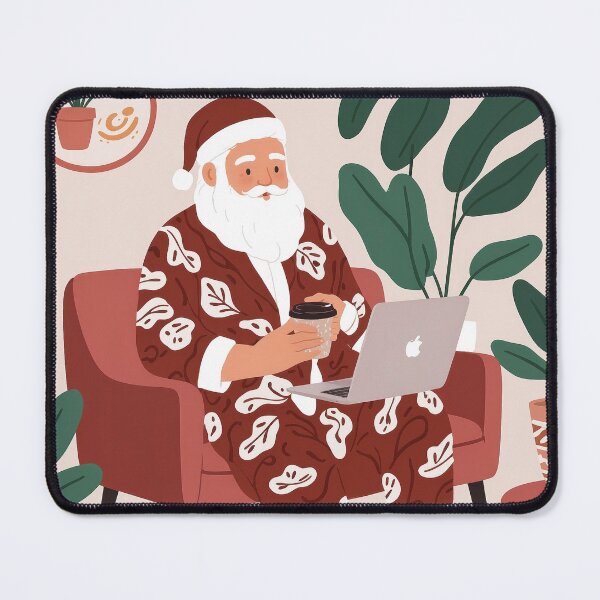 Item preview, RETRO SANTA ON HIS LAPTOP COMPUTER ART #11 designed and sold by Arts4U.