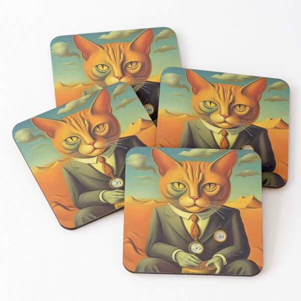 Item preview, Kibble-Eating Dali-Inspired Orange Cat designed and sold by vwcallais.