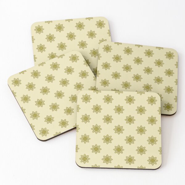 Item preview, Pattern of yellow snowflakes "Inspiration" on a light yellow background designed and sold by Cherevan.