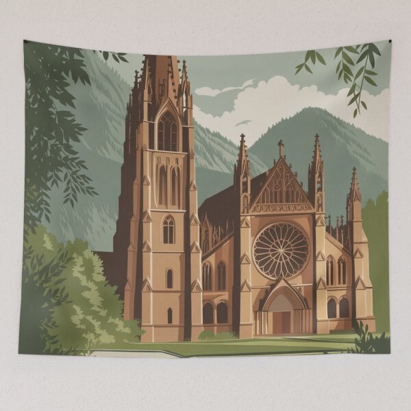 Item preview, Freiburg Vintage Travel Poster designed and sold by TravelerRat.