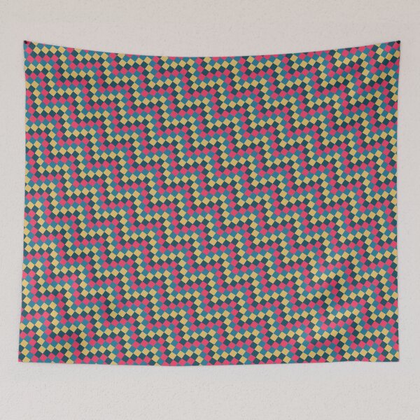Item preview, Random Multicolor Joined Scales Square Symbols Connected Geometry designed and sold by EvergreenMotifs.