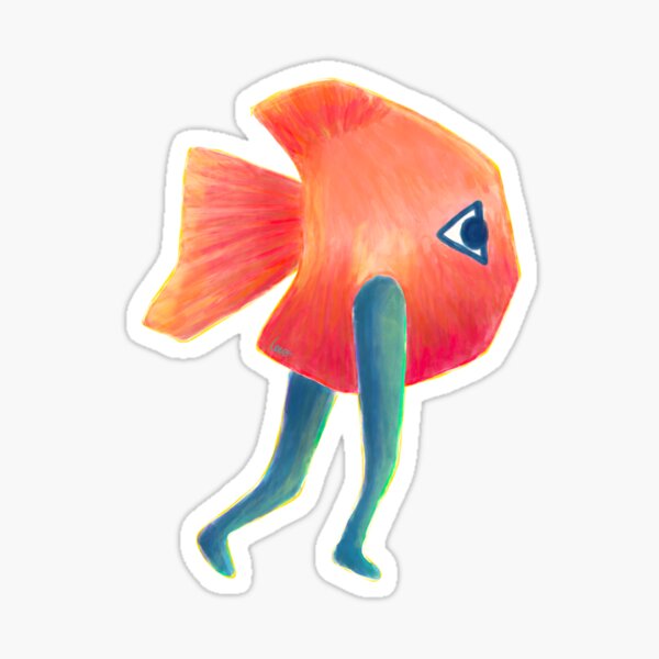Item preview, Fish on legs (white background) designed and sold by MentaLee.