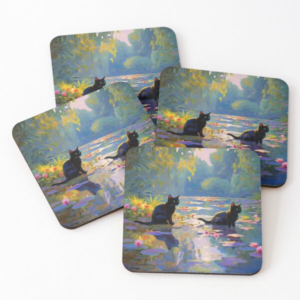 Item preview, Monet-Inspired Black Kittens designed and sold by vwcallais.
