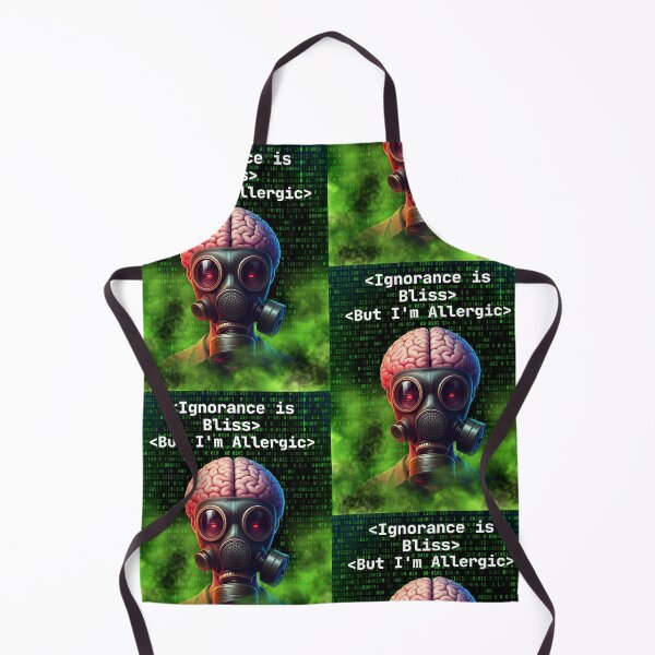 Item preview, Ignorance is Bliss But I'm Allergic - Gas Mask Brain Art, Anti-Conformity Quote Design designed and sold by Iiamspecial1.