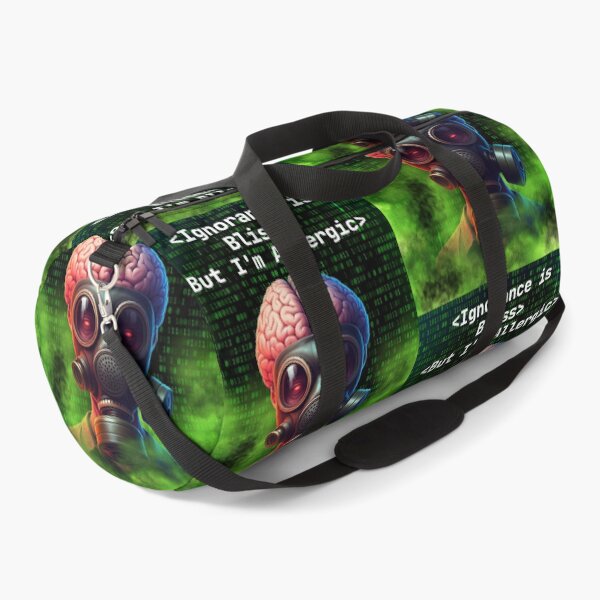 Item preview, Ignorance is Bliss But I'm Allergic - Gas Mask Brain Art, Anti-Conformity Quote Design designed and sold by Iiamspecial1.