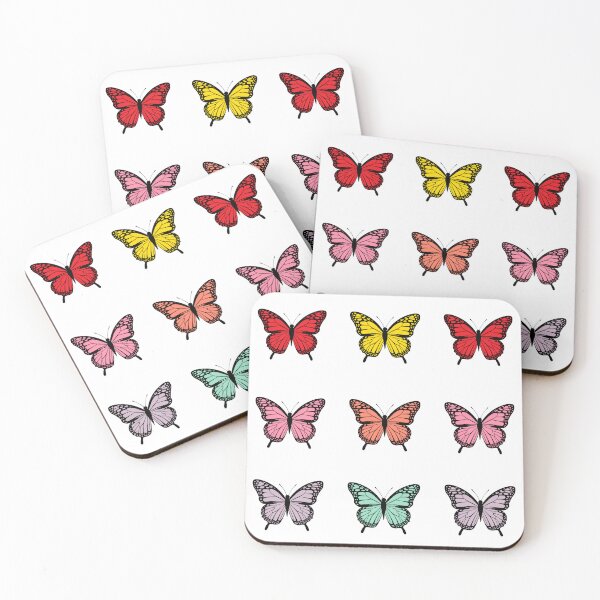 Item preview, colorful butterfly sticker set of 6 designed and sold by EMMonovi.