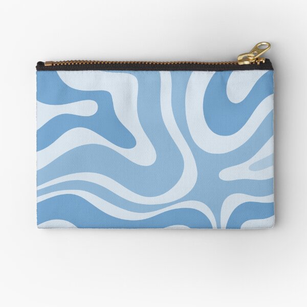 Item preview, Retro Modern Liquid Swirl Abstract Pattern in Muted Blue designed and sold by kierkegaard.