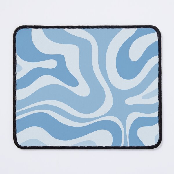 Item preview, Retro Modern Liquid Swirl Abstract Pattern in Muted Blue designed and sold by kierkegaard.