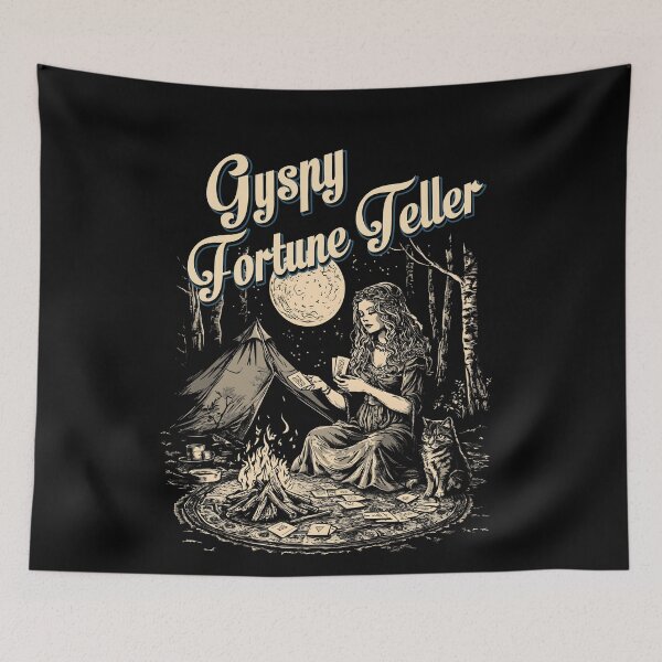 Item preview, Vintage Gypsy Fortune Teller Psychic Palm Reader Mystical Tarot Reading Halloween Unisex Comfort Colors T-Shirt, Sweatshirt designed and sold by trendyzcom.