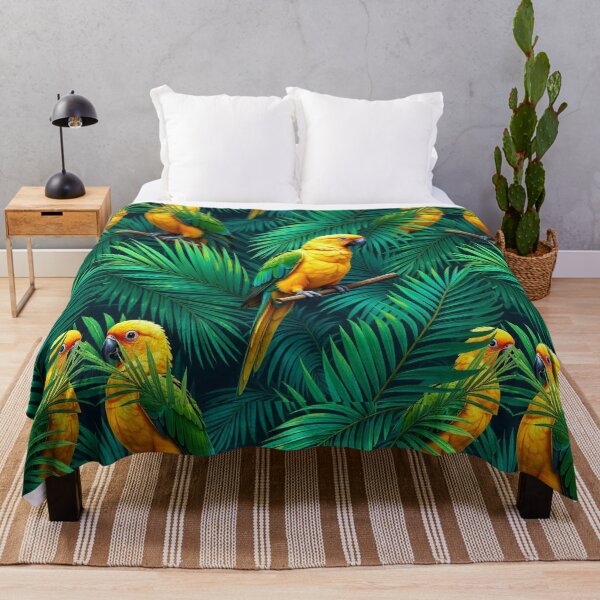 Item preview,  Tropical Jungle Seamless Pattern with Parrot and Palm Leaves designed and sold by hjian8219.