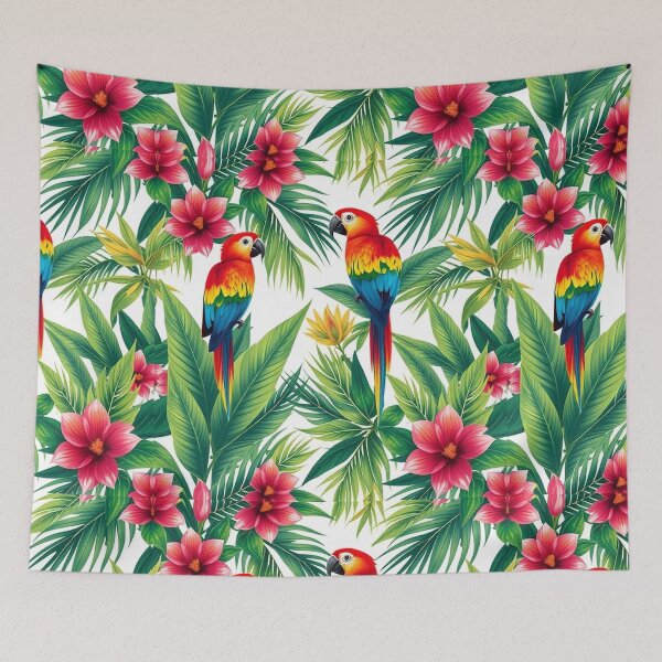 Item preview,  Tropical Jungle Seamless Pattern with Parrot and Palm Leaves designed and sold by hjian8219.