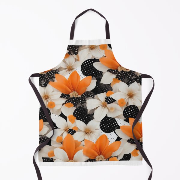 Item preview, Contemporary Orange Floral and Polka Dot Shapes Collage Seamless Pattern Set designed and sold by hjian8219.