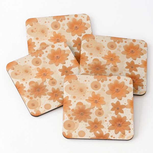 Item preview, Contemporary Orange Floral and Polka Dot Shapes Collage Seamless Pattern Set designed and sold by hjian8219.