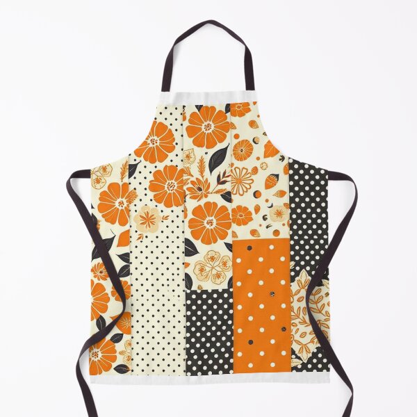 Item preview, Contemporary Orange Floral and Polka Dot Shapes Collage Seamless Pattern Set designed and sold by hjian8219.