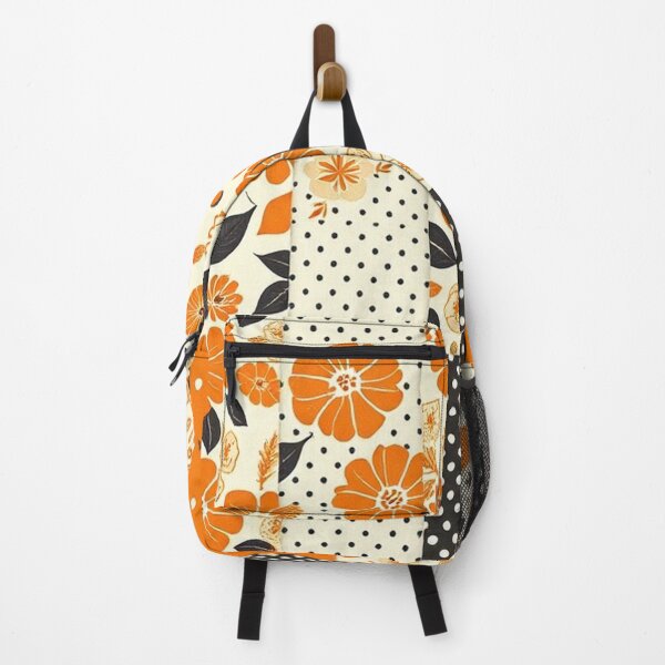 Item preview, Contemporary Orange Floral and Polka Dot Shapes Collage Seamless Pattern Set designed and sold by hjian8219.