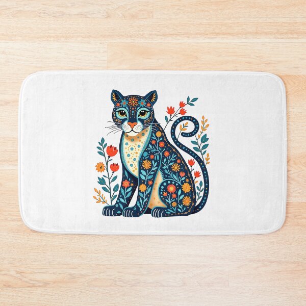 Item preview, Floral Cat Illustration with Vibrant Flowers designed and sold by BirdsnStuff.