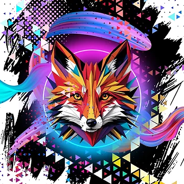 Artwork thumbnail, Neon Fox by Nacho Average Designs