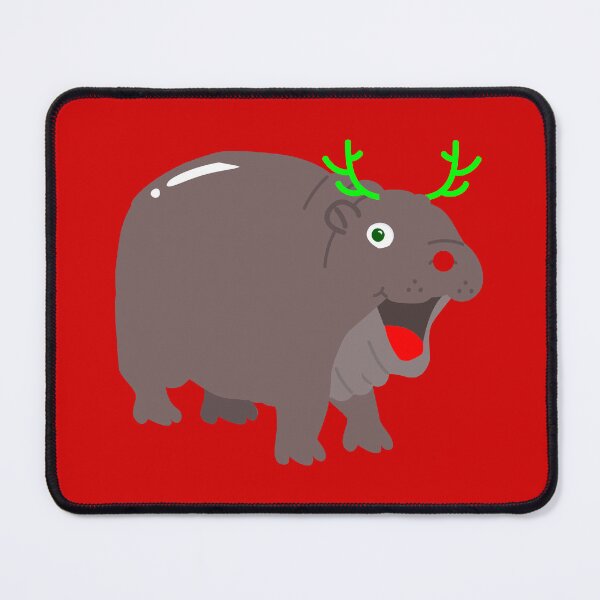 Item preview, cute hippo reindeer christmas hippopotamus designed and sold by Gossip Rag.