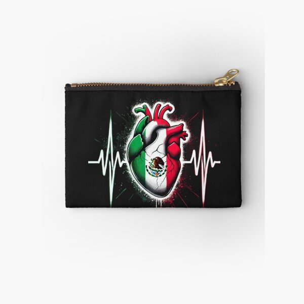 Item preview, Mexico Heart Mexico Flag Heartbeat EKG Pulse Mexican Pride designed and sold by SztylishDesigns.