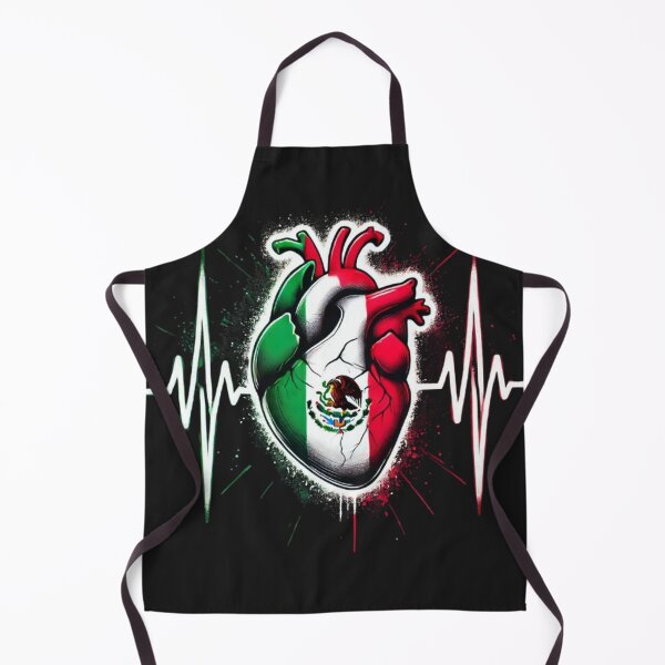 Item preview, Mexico Heart Mexico Flag Heartbeat EKG Pulse Mexican Pride designed and sold by SztylishDesigns.
