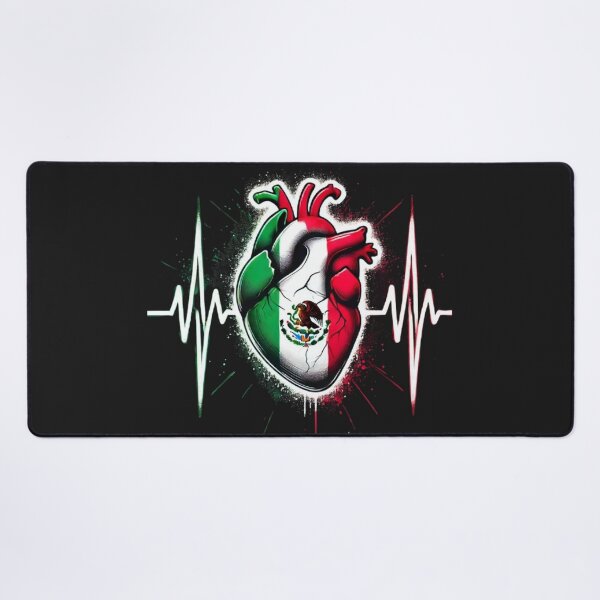 Item preview, Mexico Heart Mexico Flag Heartbeat EKG Pulse Mexican Pride designed and sold by SztylishDesigns.