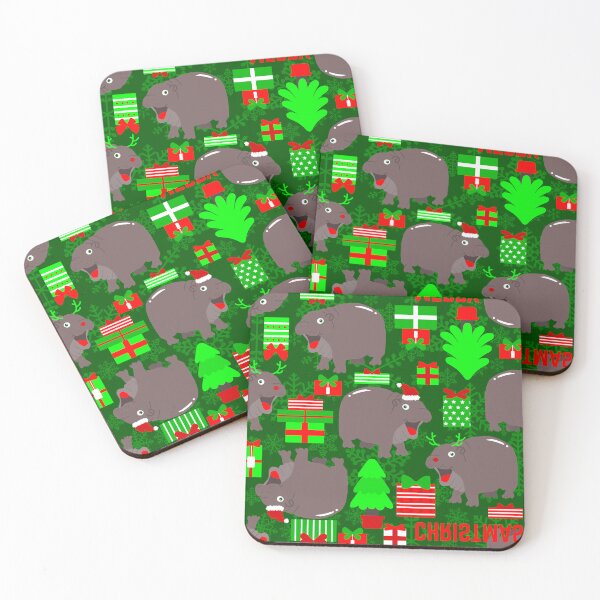 Item preview, cute hippo merry christmas hippopotamus  designed and sold by Gossip Rag.