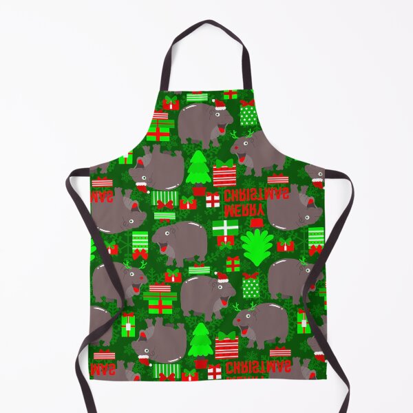 Aperçu de l'œuvre hippopotame mignon joyeux Noël hippopotame créée et vendue par Gossip Rag.