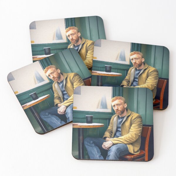 Item preview, if Van Gogh would be alive and sitting in a cafateria wearing jeans painted in van gogh style self portrait designed and sold by EmeraldeaArt.