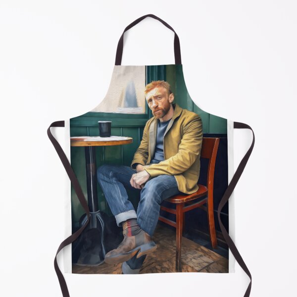 Item preview, if Van Gogh would be alive and sitting in a cafateria wearing jeans painted in van gogh style self portrait designed and sold by EmeraldeaArt.