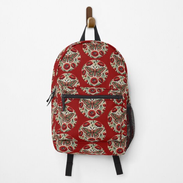 Item preview, Intricate Red and Green Moth Surrounded by Vibrant Poppy Flowers – A Unique Boho-Inspired Design for Nature Lovers and Art Enthusiasts designed and sold by Negative Vibes Only.